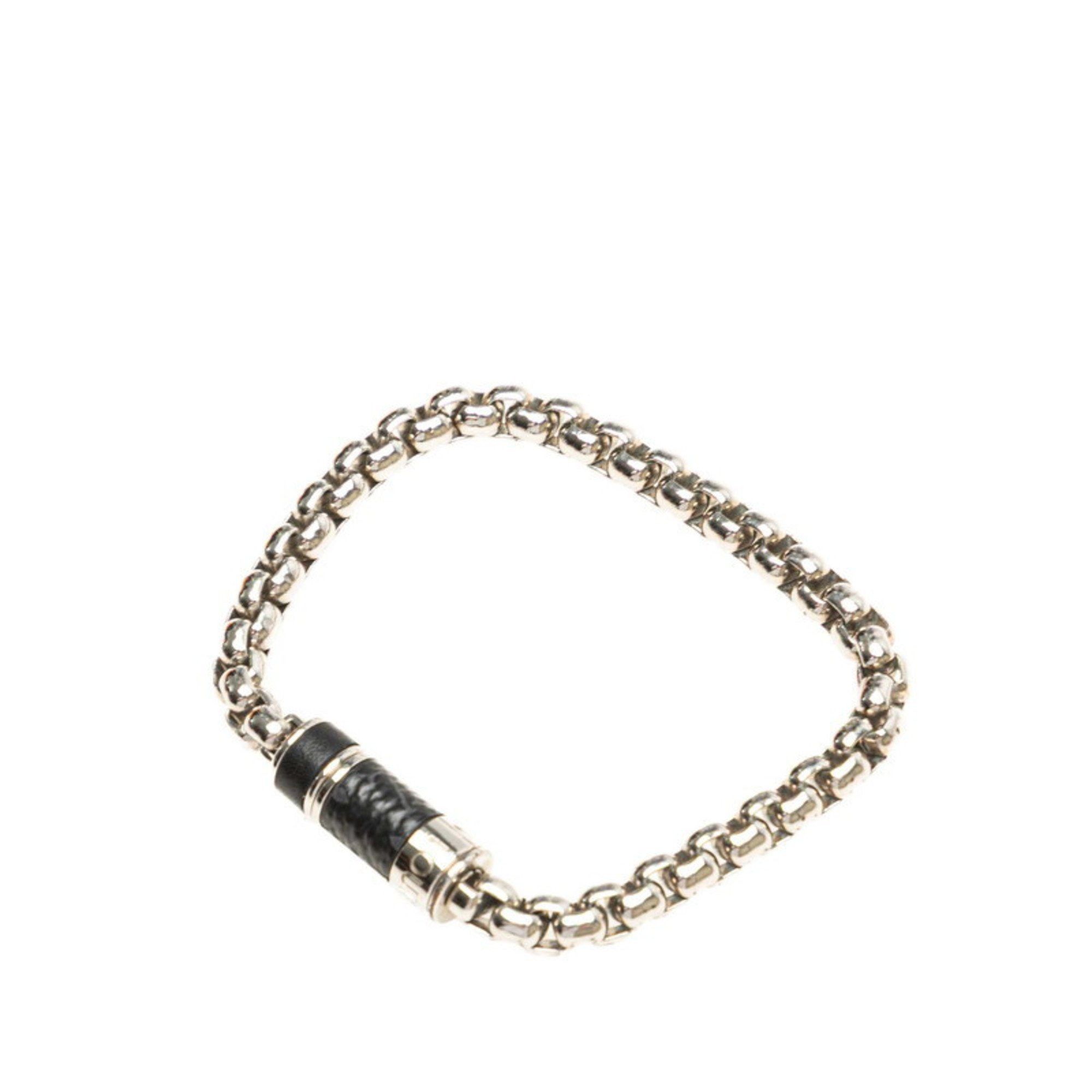 Louis Vuitton Louis Vuitton Monogram Eclipse Chain Bracelet M63107 in Silver and Black Metal for Men Size ONE SIZE - 3 Thumbnail