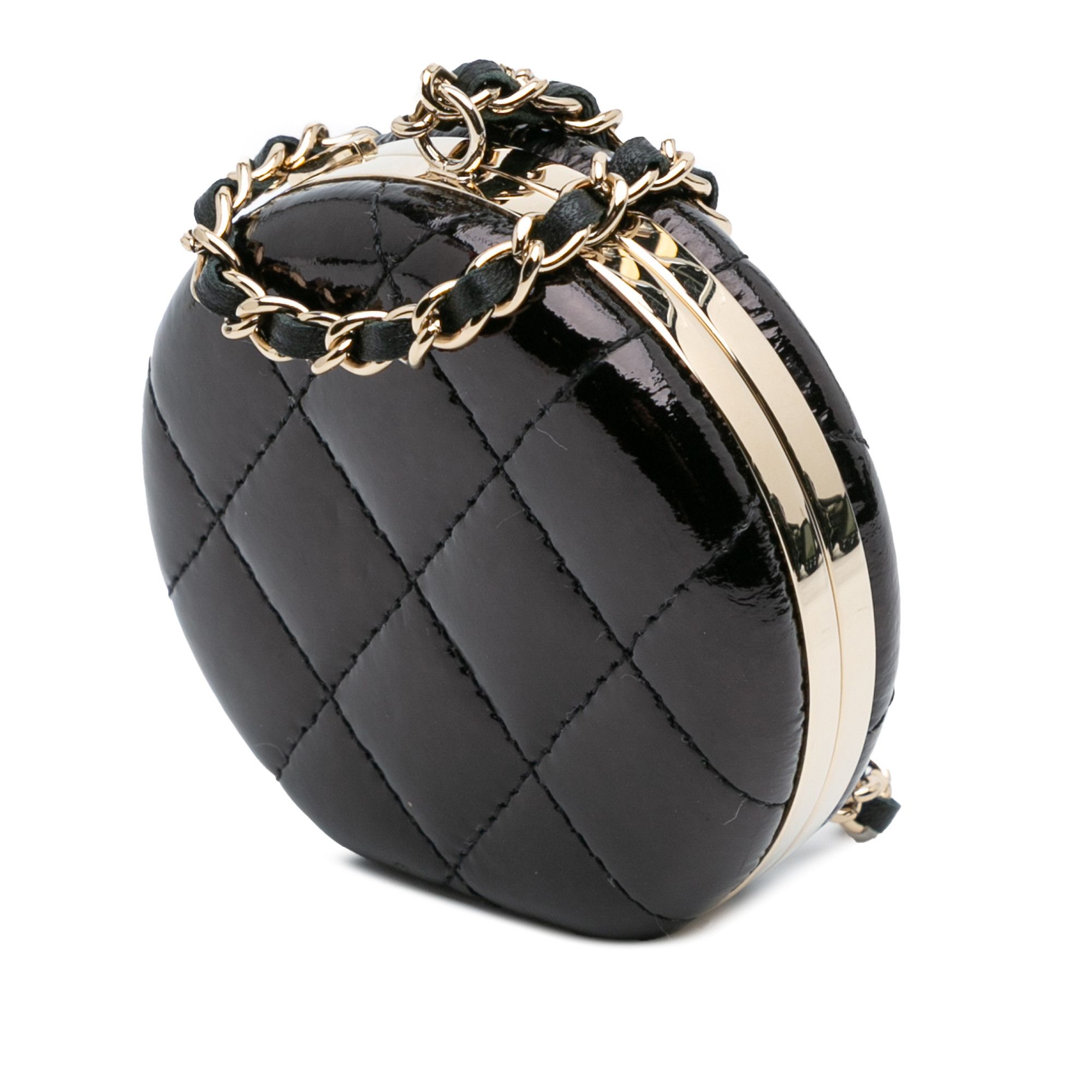 Chanel Chanel Quilted Patent Round Mirror Chain Necklace Size ONE SIZE - 2 Thumbnail