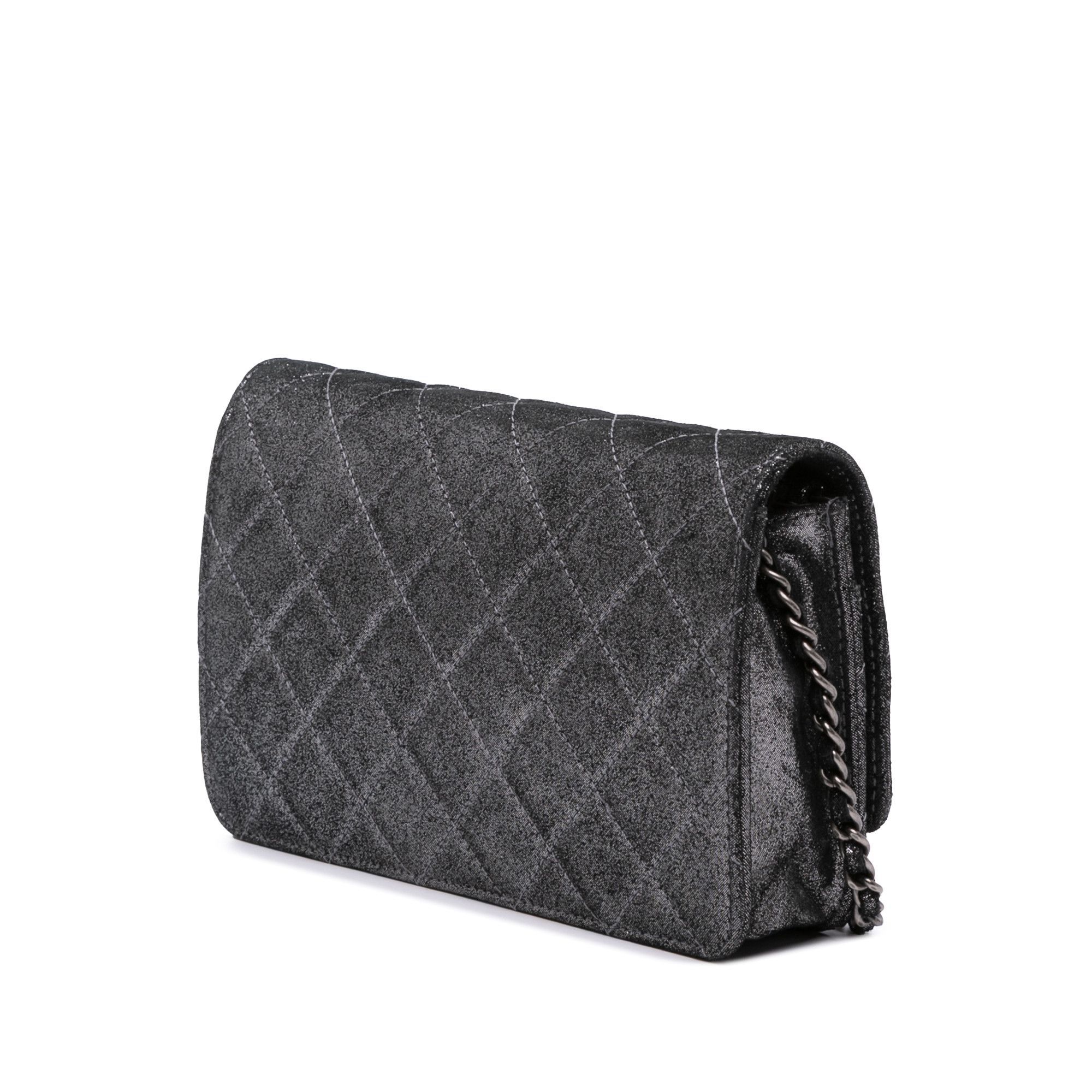 Chanel Chanel Quilted Iridescent Lambskin Tartan Button Wallet On Chain Size ONE SIZE - 2 Thumbnail