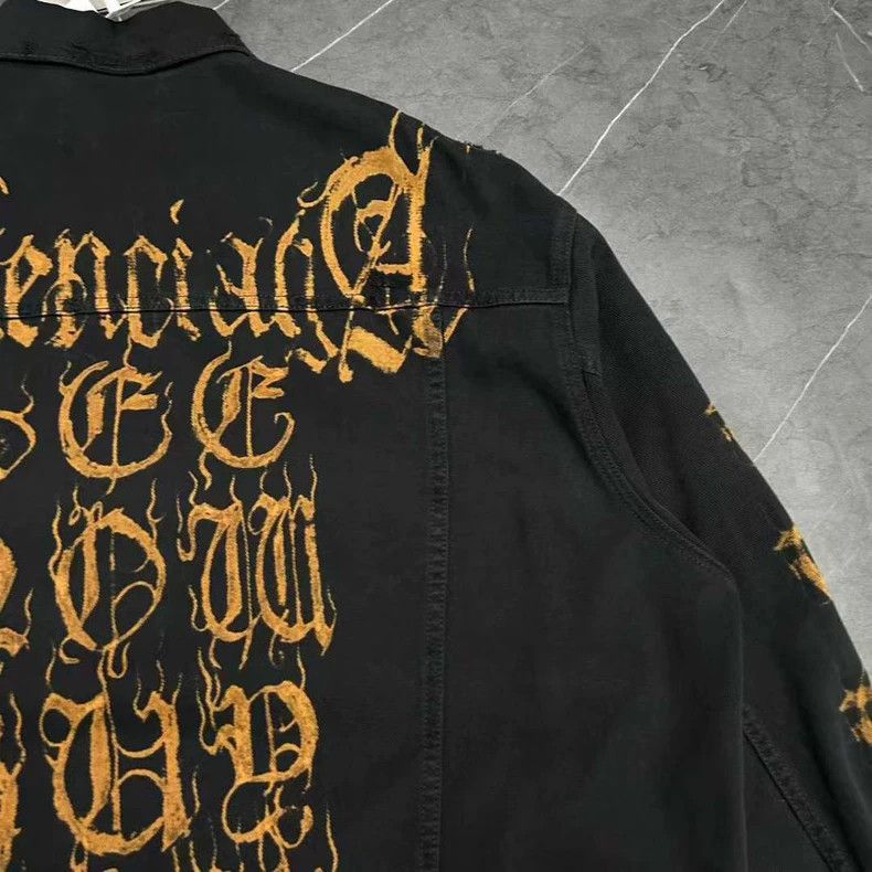 Balenciaga Balenciaga Black Distressed Denim Jacket Size US S / EU 44-46 / 1 - 4 Thumbnail