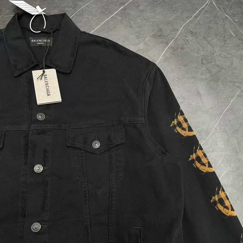 Balenciaga Balenciaga Black Distressed Denim Jacket Size US S / EU 44-46 / 1 - 5 Thumbnail