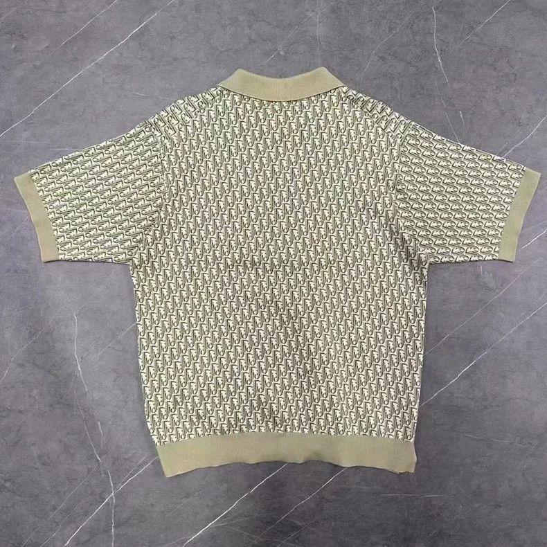 Dior Dior Olive Green Logo Knit Polo Shirt Size US XL / EU 56 / 4 - 2 Thumbnail
