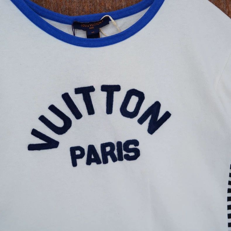 Louis Vuitton Striped Logo Short Sleeve T-Shirt