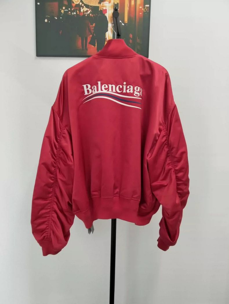 Balenciaga Balenciaga Red Bomber Jacket XXS Size US XXS / EU 40 - 2 Thumbnail