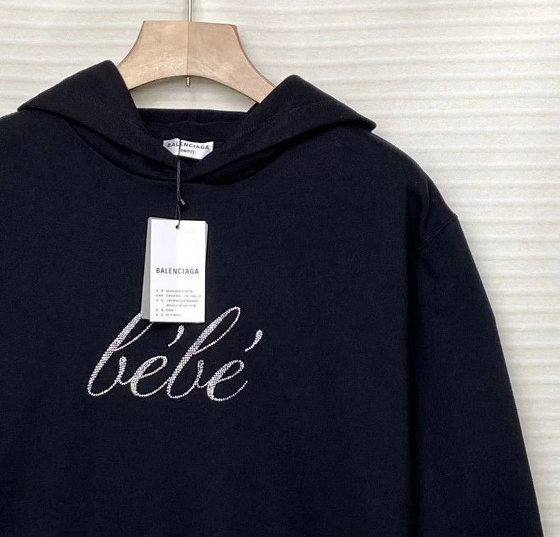 Balenciaga Balenciaga Crystal Embellished Fleece Hoodie Size US S / EU 44-46 / 1 - 3 Thumbnail