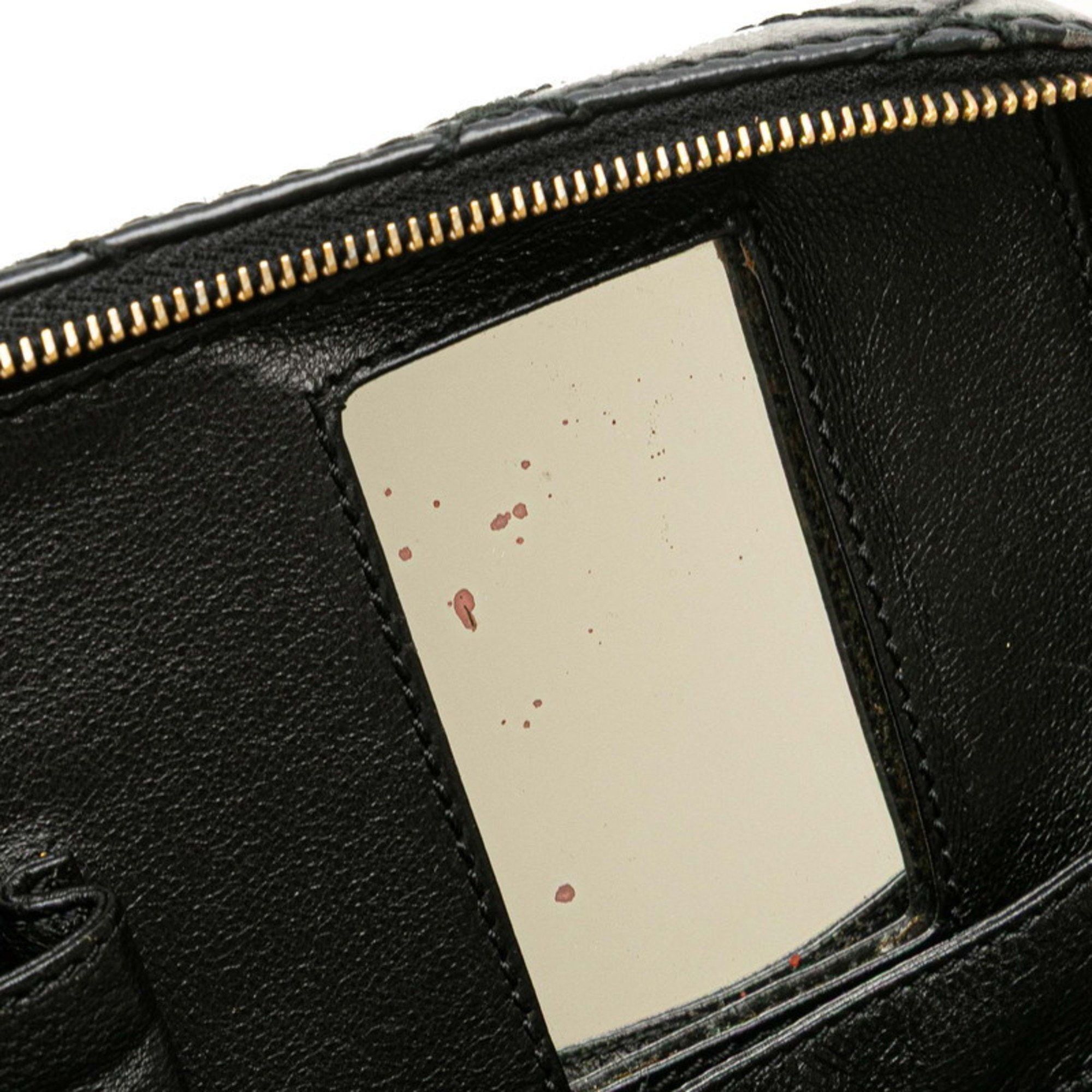 Chanel CHANEL Matelasse Coco Mark Chain Vanity Bag in Black Leather for Women Size ONE SIZE - 8 Thumbnail