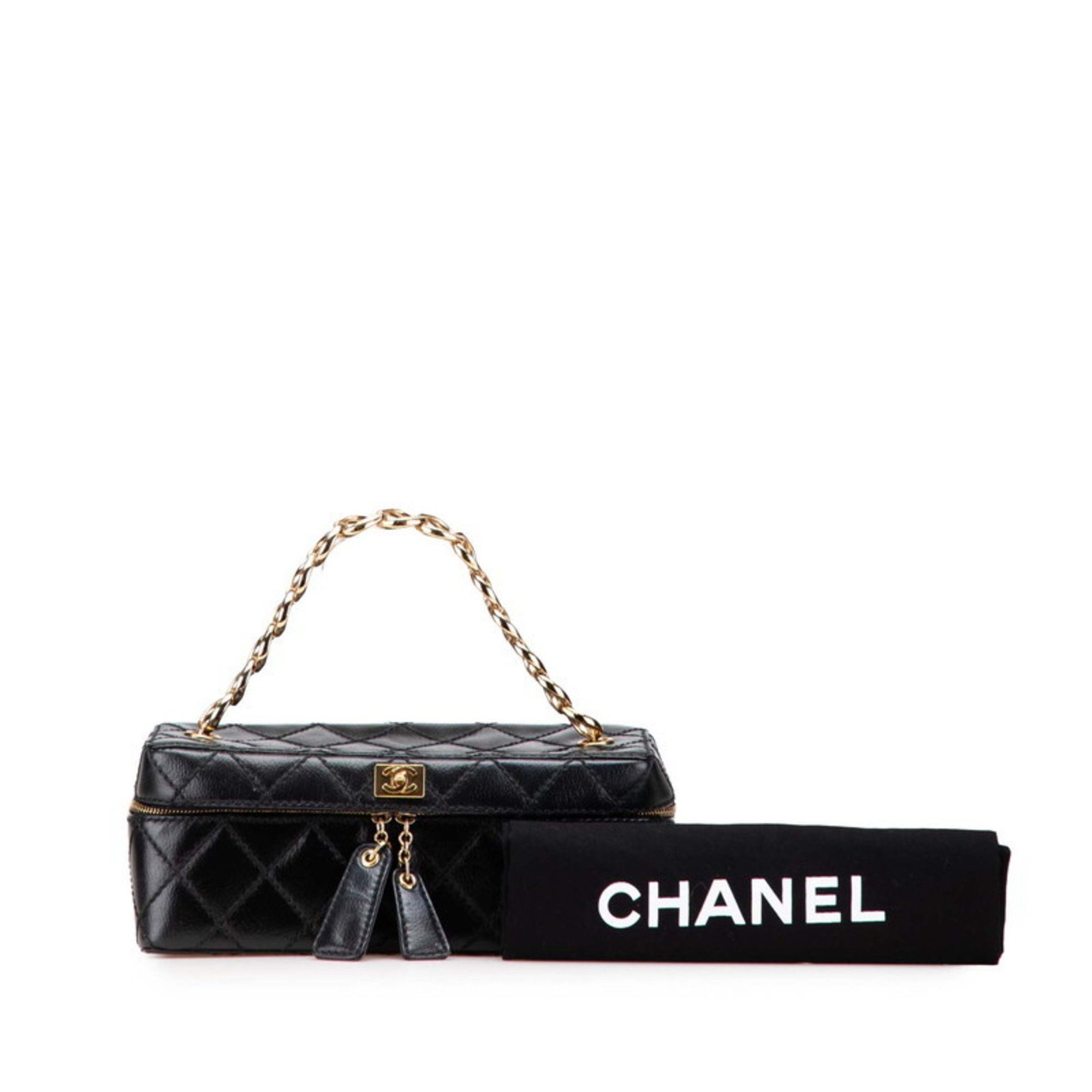 Chanel CHANEL Matelasse Coco Mark Chain Vanity Bag in Black Leather for Women Size ONE SIZE - 13 Thumbnail