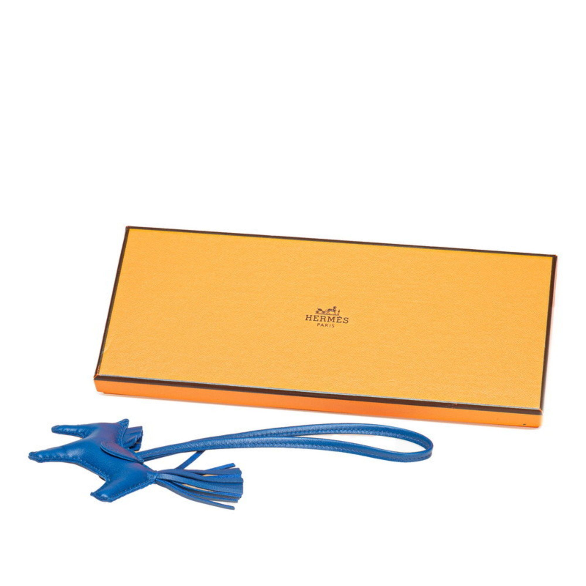 Hermes Hermès Rodeo PM Bag Charm, Blue Zanzibar, Anjo Milo Leather, Women's, HERMES Size ONE SIZE - 5 Thumbnail