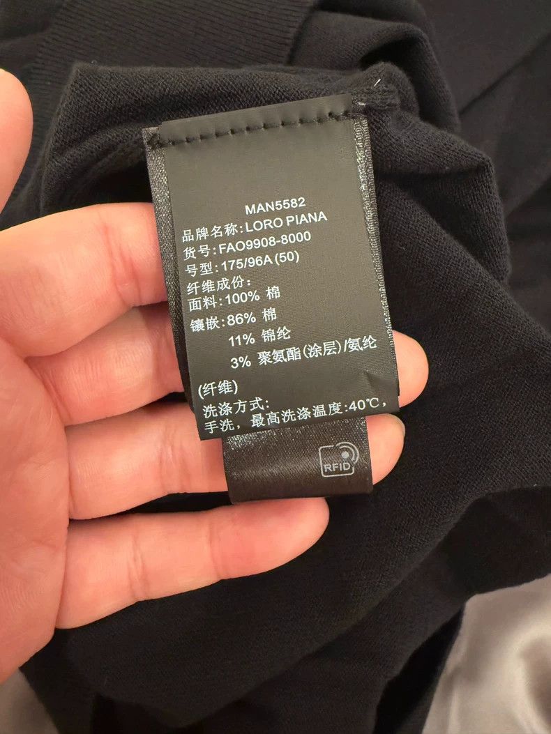 Loro Piana Black Silk Yarn Polo Shirt