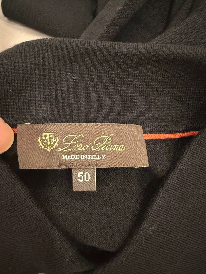 Loro Piana Loro Piana Black Silk Yarn Polo Shirt Size US L / EU 52-54 / 3 - 2 Thumbnail