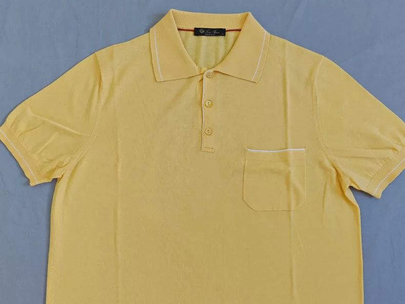 Ermenegildo Zegna Loro Piana Yellow Knit Polo Shirt Size US M / EU 48-50 / 2 - 2 Thumbnail