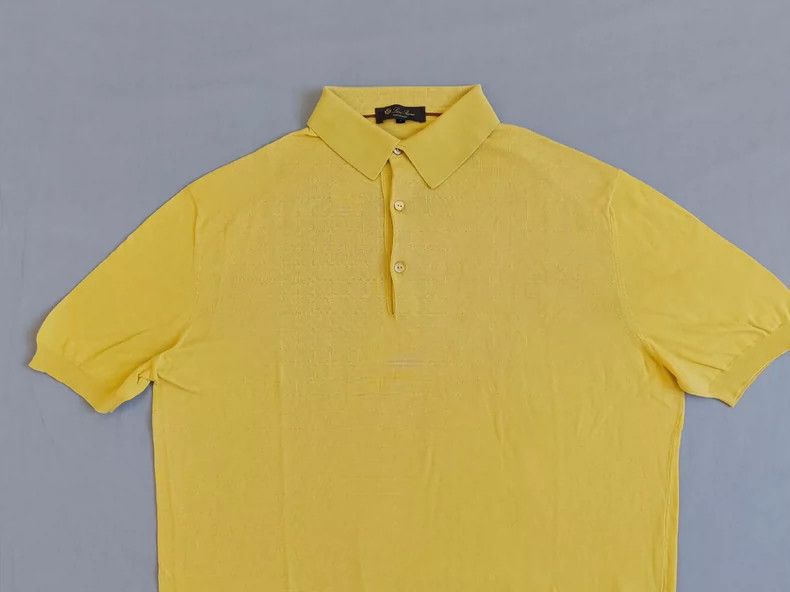 Ermenegildo Zegna Loro Piana Short Sleeve Knit Polo Size US L / EU 52-54 / 3 - 2 Thumbnail