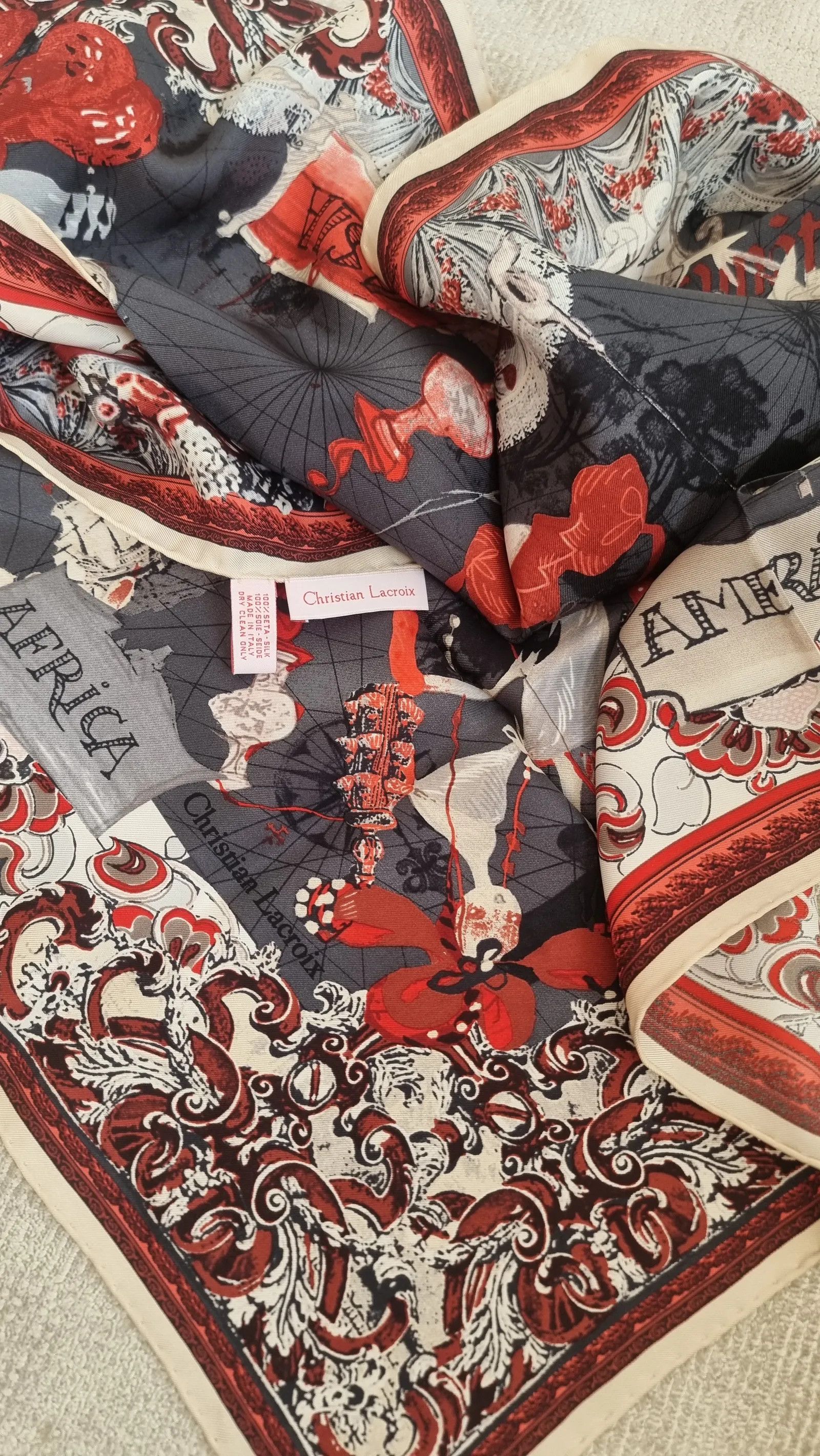 Designer DESIGNER CHRISTIAN LACROIX SIDEN SJAL Scarf Size ONE SIZE - 2 Thumbnail