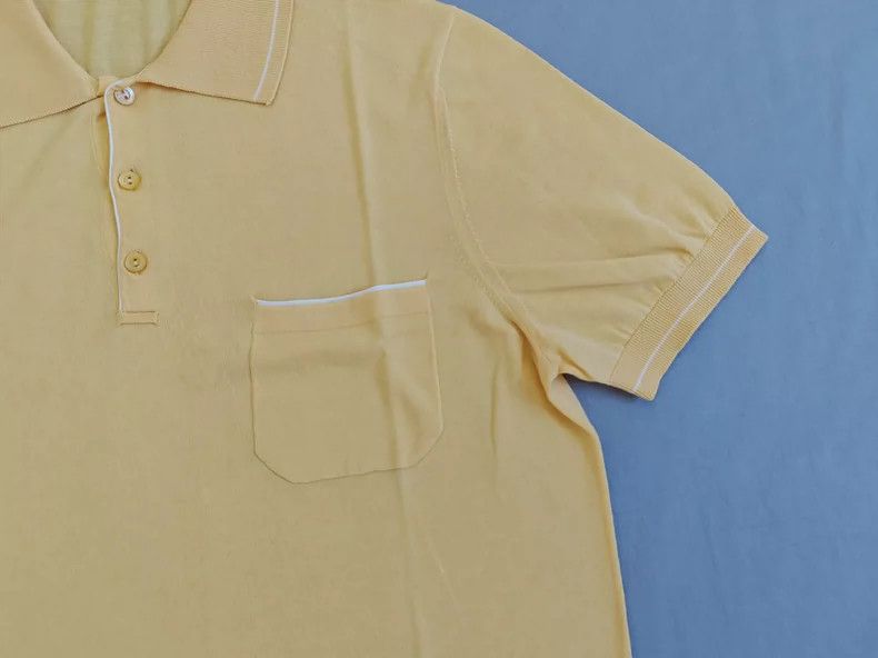 Ermenegildo Zegna Loro Piana Yellow Knit Polo Shirt Size US M / EU 48-50 / 2 - 5 Thumbnail