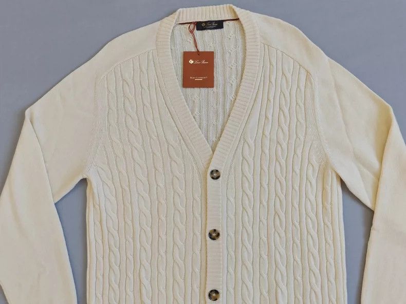 Loro Piana Loro Piana Baby Cashmere Cable Knit Cardigan Size US L / EU 52-54 / 3 - 2 Thumbnail