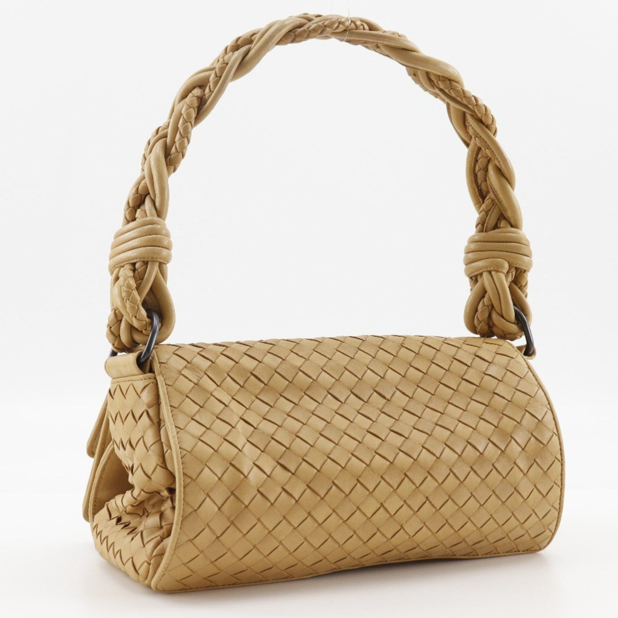 Bottega Veneta Bottega Veneta Intrecciato Shoulder Bag 145555 V0016, Beige Calfskin, Women's Size ONE SIZE - 3 Thumbnail