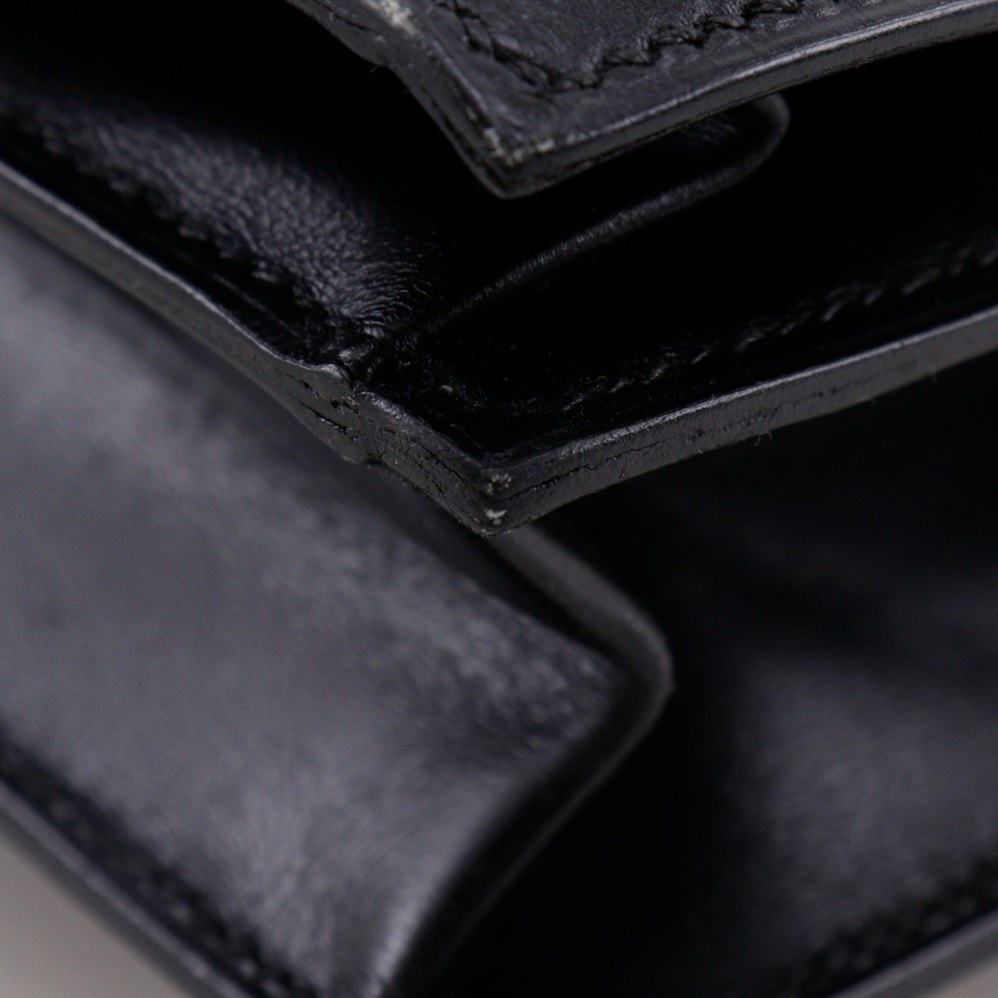 Hermes Hermes Hermès Piano 25 Handbag, Box Calf Leather, 1987, Black, A5 Flap, Women's Size ONE SIZE - 9 Thumbnail