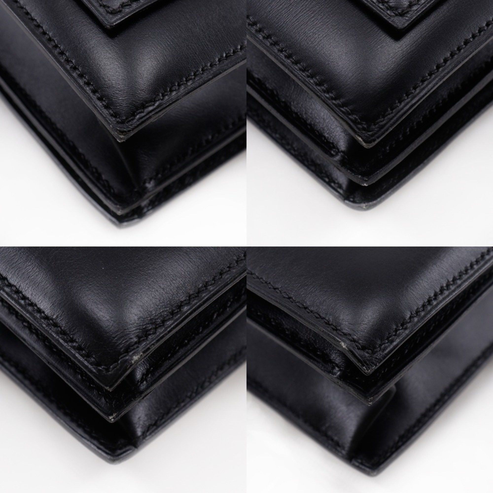 Hermes Hermes Hermès Piano 25 Handbag, Box Calf Leather, 1987, Black, A5 Flap, Women's Size ONE SIZE - 4 Thumbnail
