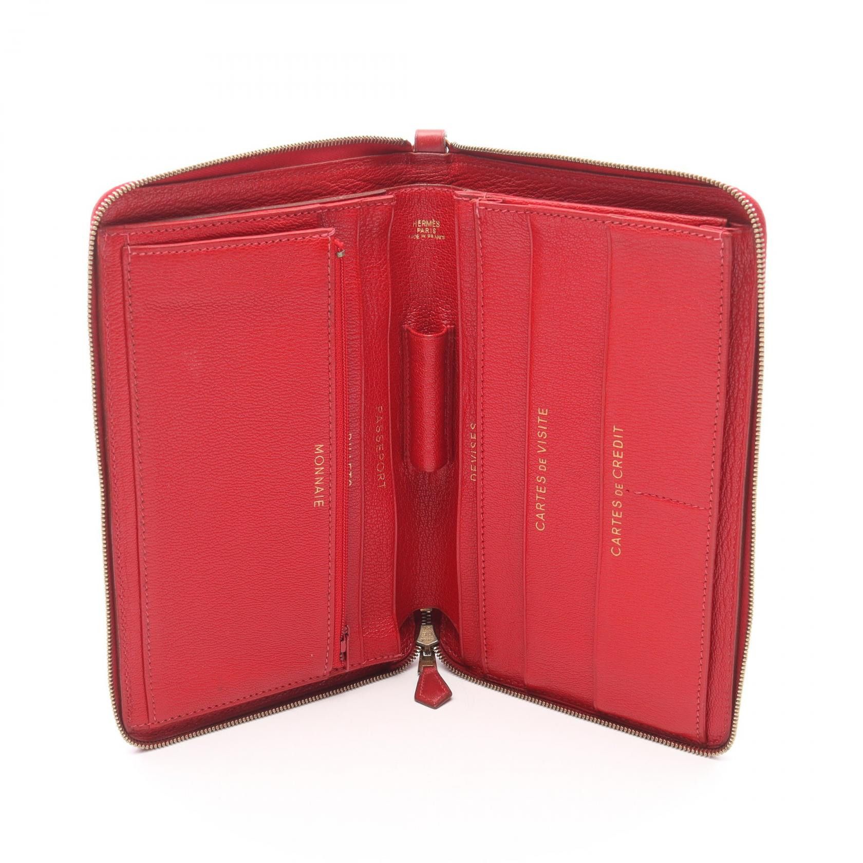Hermes Hermes Hermes Charlie Box Calf Long Wallet Leather Long Wallet Stamp C (1999) Size ONE SIZE - 3 Thumbnail