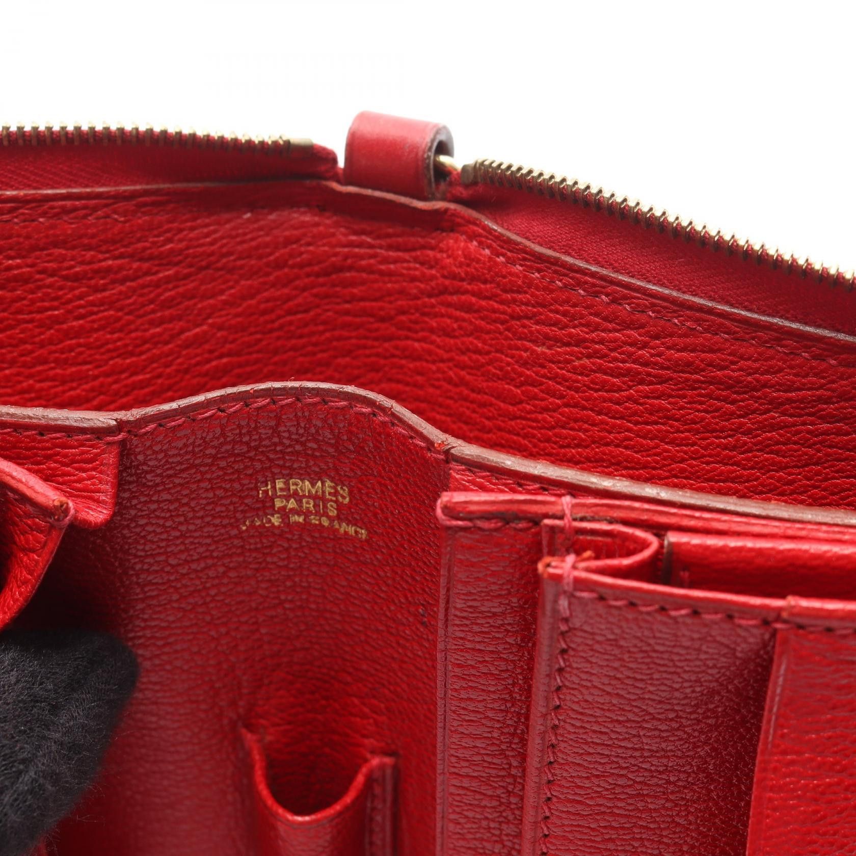 Hermes Hermes Hermes Charlie Box Calf Long Wallet Leather Long Wallet Stamp C (1999) Size ONE SIZE - 8 Thumbnail