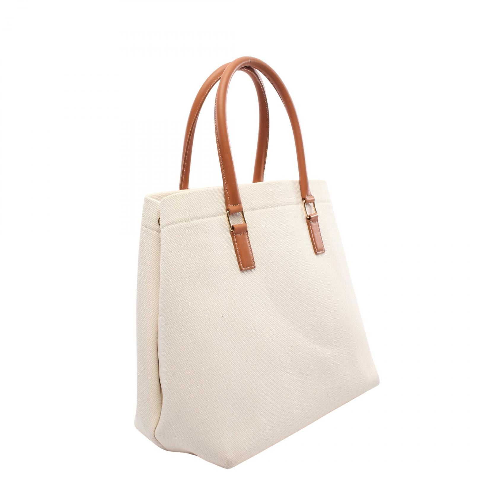 Celine Celine Celine Horizontal Cabas Canvas Leather Tote Bag Canvas Tote Bag 192162BNZ.02NT Size ONE SIZE - 2 Thumbnail