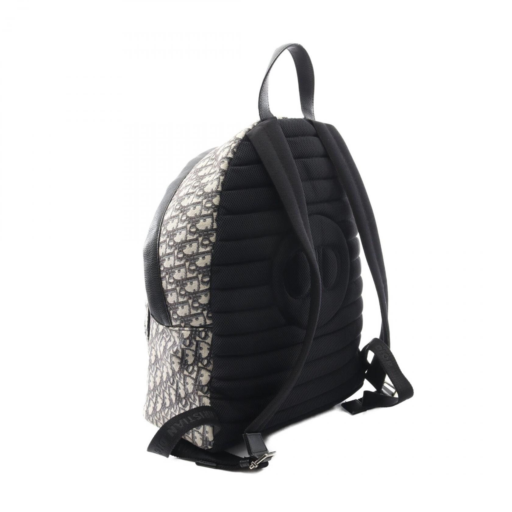 Dior Dior Dior Oblique Jacquard Canvas Leather Backpack Canvas Backpack 1VOBA088YKY_H28E Size ONE SIZE - 2 Thumbnail