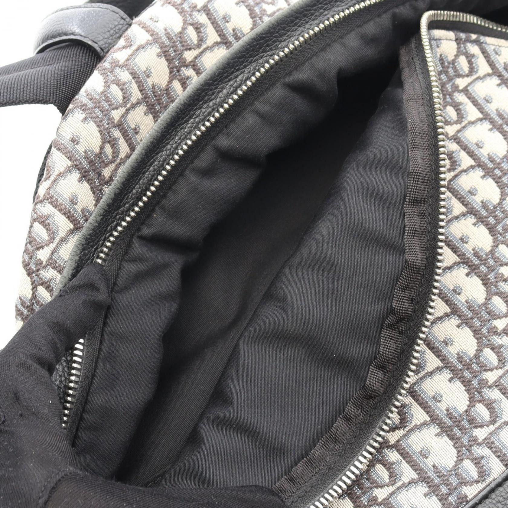 Dior Dior Dior Oblique Jacquard Canvas Leather Backpack Canvas Backpack 1VOBA088YKY_H28E Size ONE SIZE - 5 Thumbnail