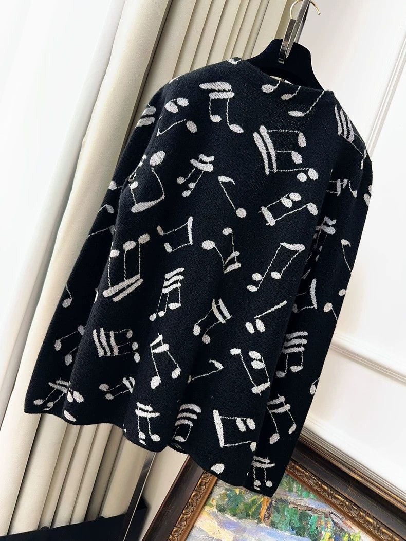 Yves Saint Laurent Saint Laurent Black Music Note Cardigan Size US XS / EU 42 / 0 - 2 Thumbnail