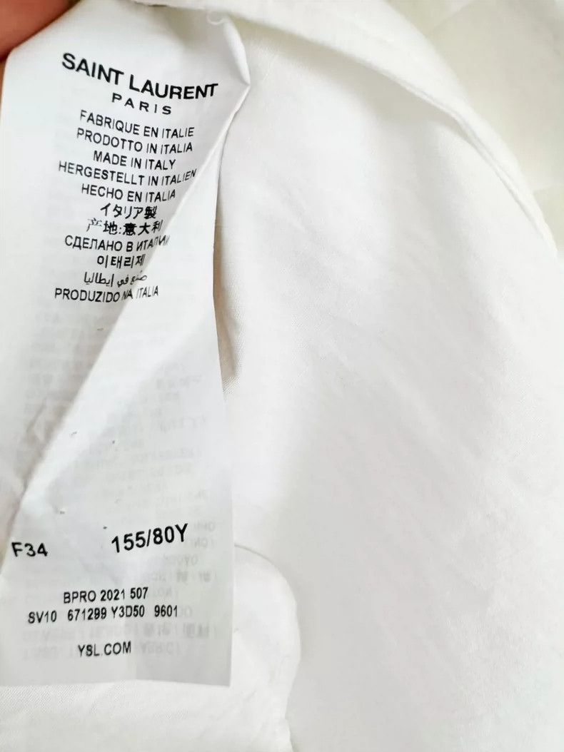 Saint Laurent Paris Saint Laurent Embroidered White Shirt Size US XS / EU 42 / 0 - 4 Thumbnail
