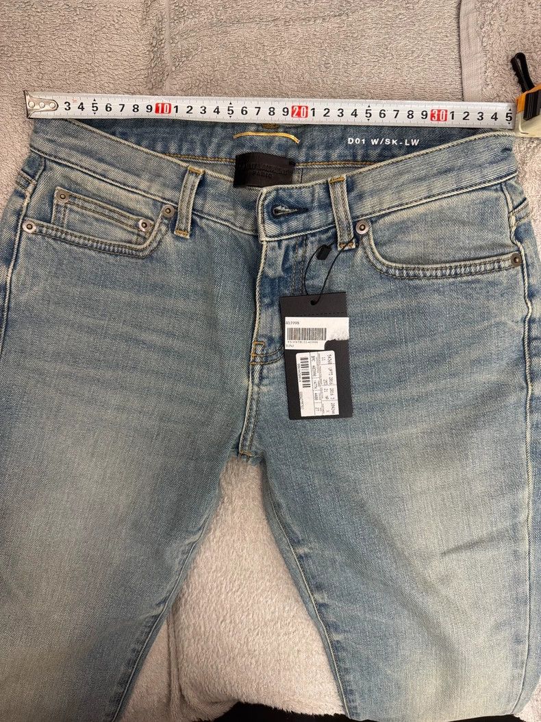 Yves Saint Laurent YSL Distressed Washed Denim Jeans Size US 27 - 7 Thumbnail