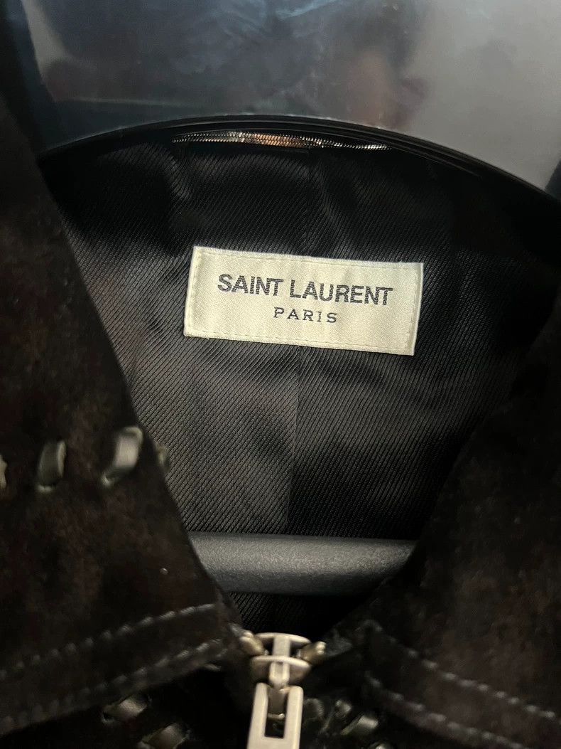 Saint Laurent Paris Saint Laurent Black Suede Leather Jacket Size US L / EU 52-54 / 3 - 3 Thumbnail