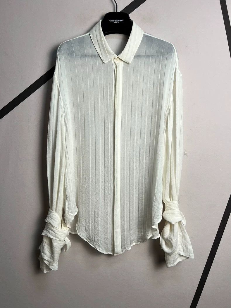 Saint Laurent Paris Saint Laurent SLP Silk Sheer Button-Up Shirt Size US M / EU 48-50 / 2 - 3 Thumbnail