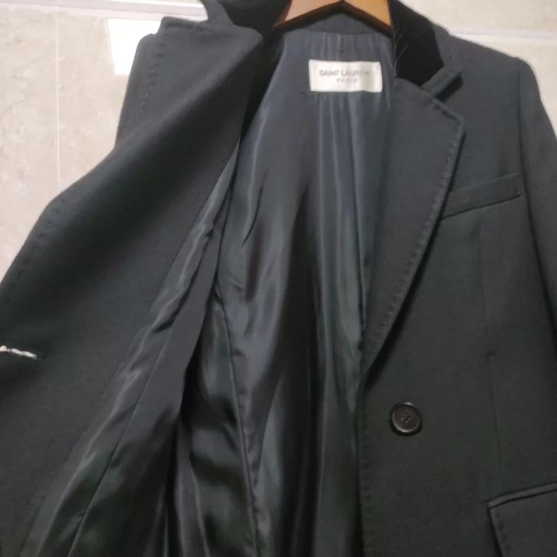 Saint Laurent Paris Saint Laurent 2014FW Le Smoking Wool Coat Size US L / EU 52-54 / 3 - 3 Thumbnail