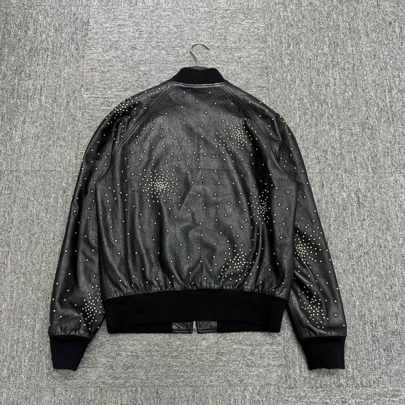 Saint Laurent Paris SLP Studded Leather Bomber Jacket Size US M / EU 48-50 / 2 - 5 Thumbnail