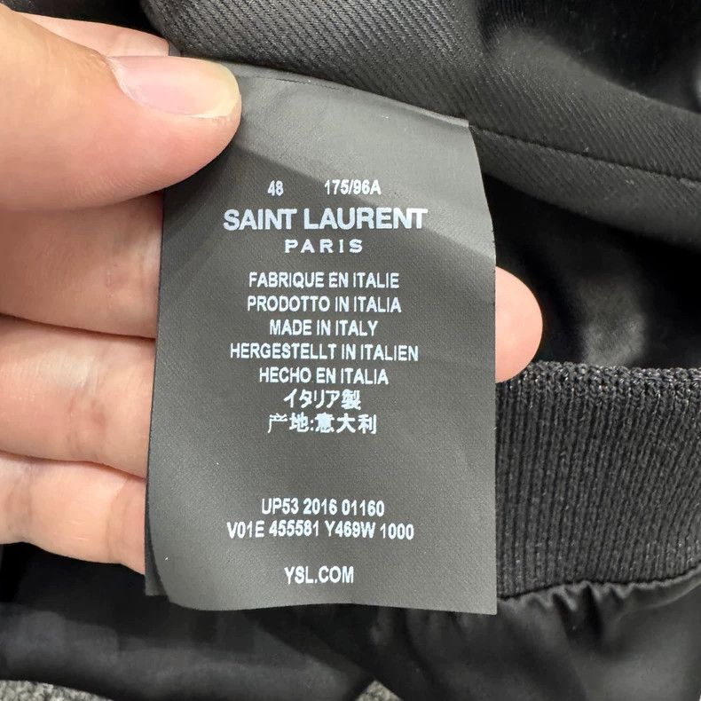 Saint Laurent Paris SLP Black Sequin Diamond Bomber Jacket Size US M / EU 48-50 / 2 - 3 Thumbnail