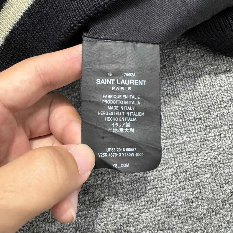 Saint Laurent Paris SLP Zebra Stripe Wool Bomber Jacket Size US M / EU 48-50 / 2 - 3 Thumbnail