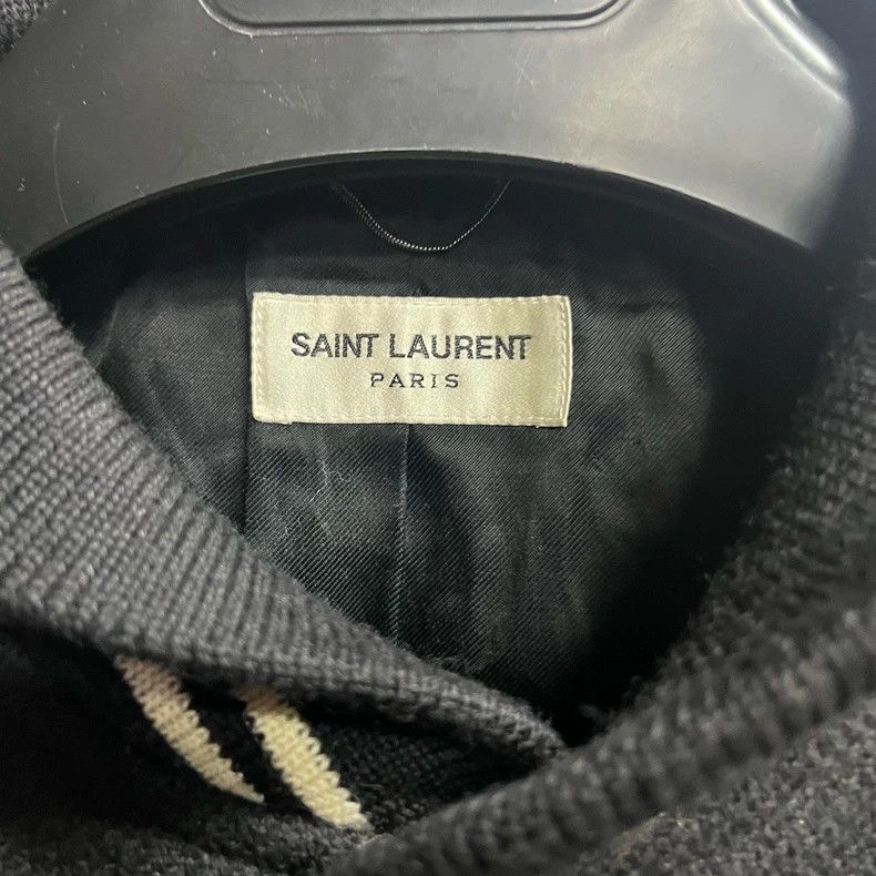 Saint Laurent Paris Saint Laurent Black Striped Varsity Jacket Size US M / EU 48-50 / 2 - 3 Thumbnail