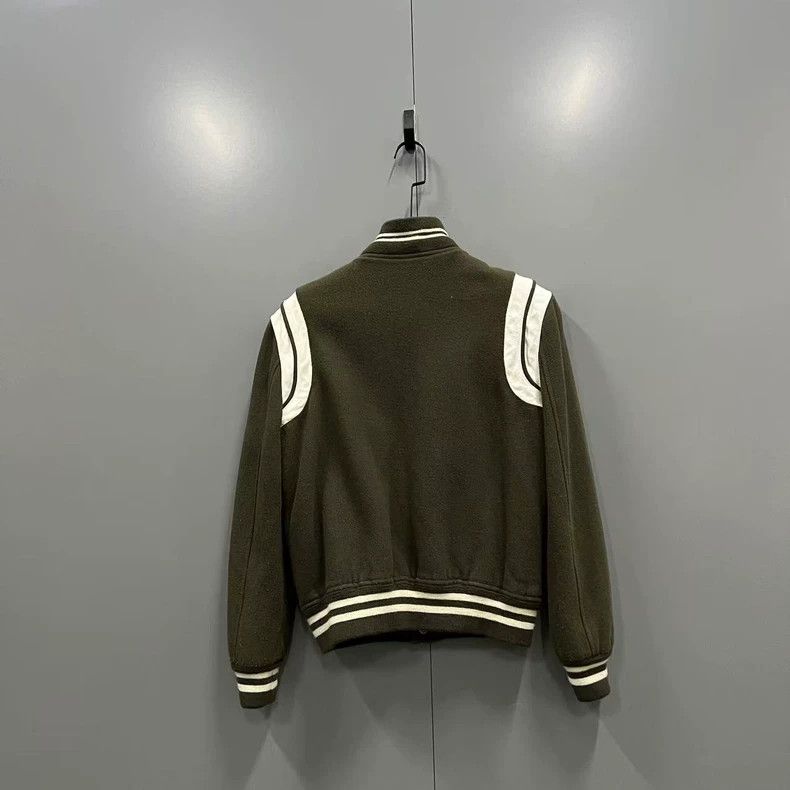 Saint Laurent Paris SAINT LAURENT Olive Green Baseball Jacket Size US M / EU 48-50 / 2 - 2 Thumbnail