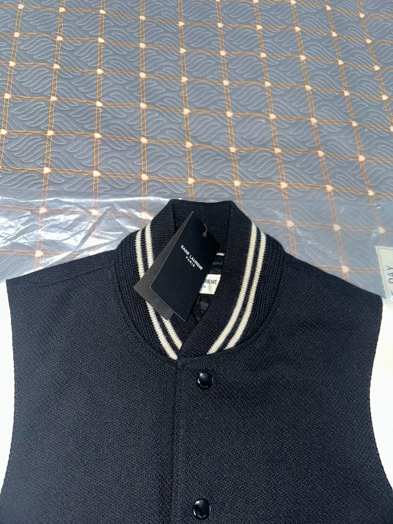 Saint Laurent Paris YSL Striped Wool Varsity Jacket Size US L / EU 52-54 / 3 - 2 Thumbnail