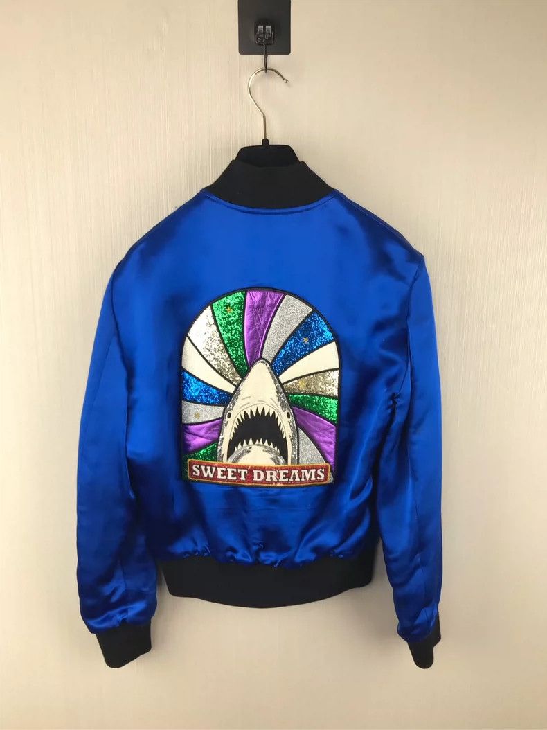 Saint Laurent Paris Saint Laurent Silk Shark Bomber Jacket Size US M / EU 48-50 / 2 - 2 Thumbnail