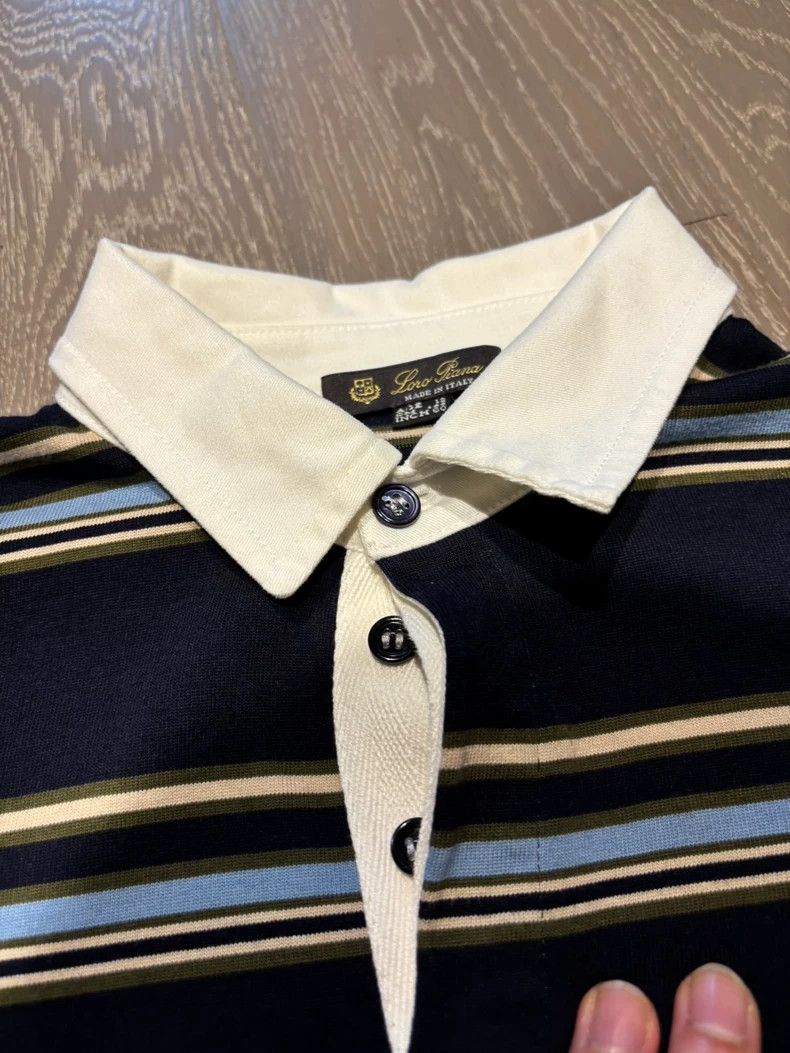 Loro Piana Loro Piana Striped Long Sleeve Polo Size US XXS / EU 40 - 2 Thumbnail