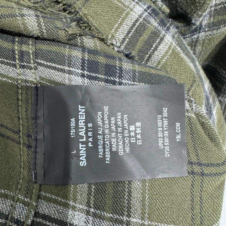 Saint Laurent Paris YSL SLP Checked Flannel Button-Up Shirt Size US L / EU 52-54 / 3 - 4 Thumbnail