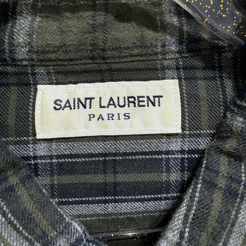 Saint Laurent Paris YSL SLP Checked Flannel Button-Up Shirt Size US L / EU 52-54 / 3 - 3 Thumbnail