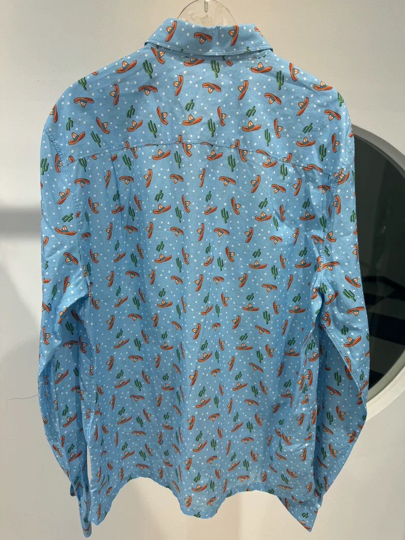 Prada Prada Blue All-Over Print Button-Up Shirt Size US XL / EU 56 / 4 - 2 Thumbnail