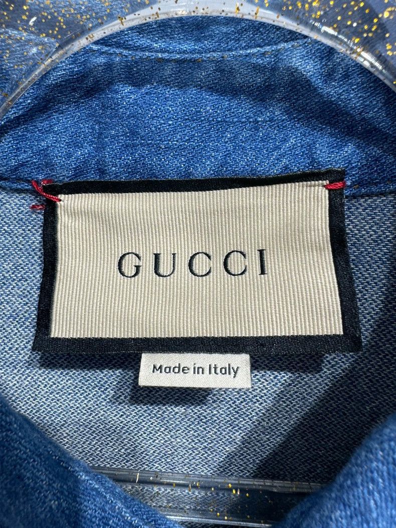 Gucci Gucci Strawberry Embroidery Denim Shirt Jacket Size US L / EU 52-54 / 3 - 3 Thumbnail
