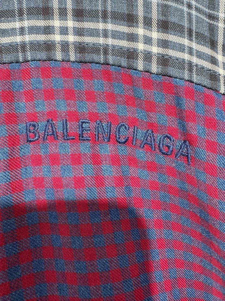 Balenciaga Balenciaga Plaid Patchwork Windbreaker Jacket Size US L / EU 52-54 / 3 - 3 Thumbnail