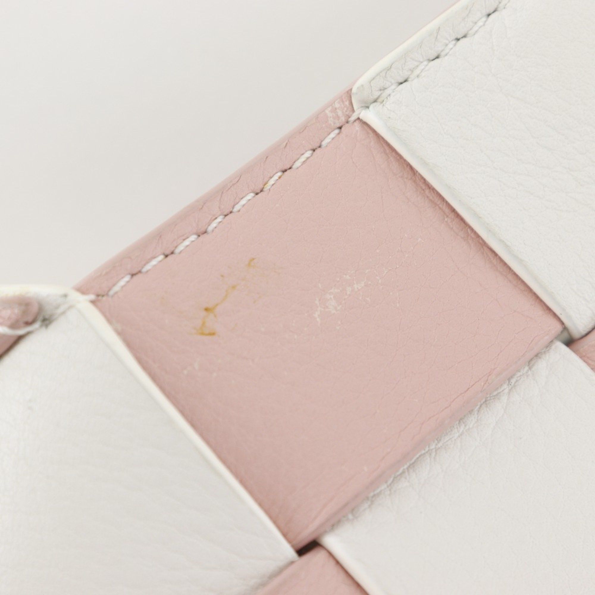 Loewe LOEWE Woven Basket Small Handbag in Calfskin, Pink/White, 2-Way, Women's Size ONE SIZE - 7 Thumbnail