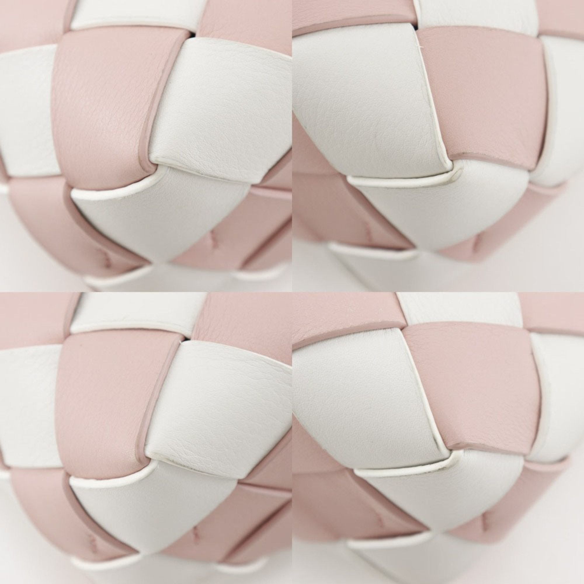 Loewe LOEWE Woven Basket Small Handbag in Calfskin, Pink/White, 2-Way, Women's Size ONE SIZE - 4 Thumbnail