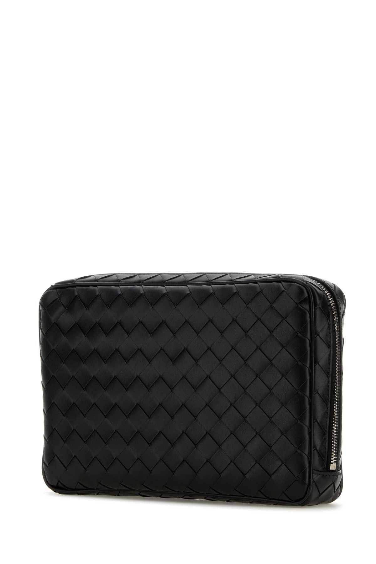 Bottega Veneta Black Leather Large Intrecciato Beauty Case Size ONE SIZE - 2 Thumbnail