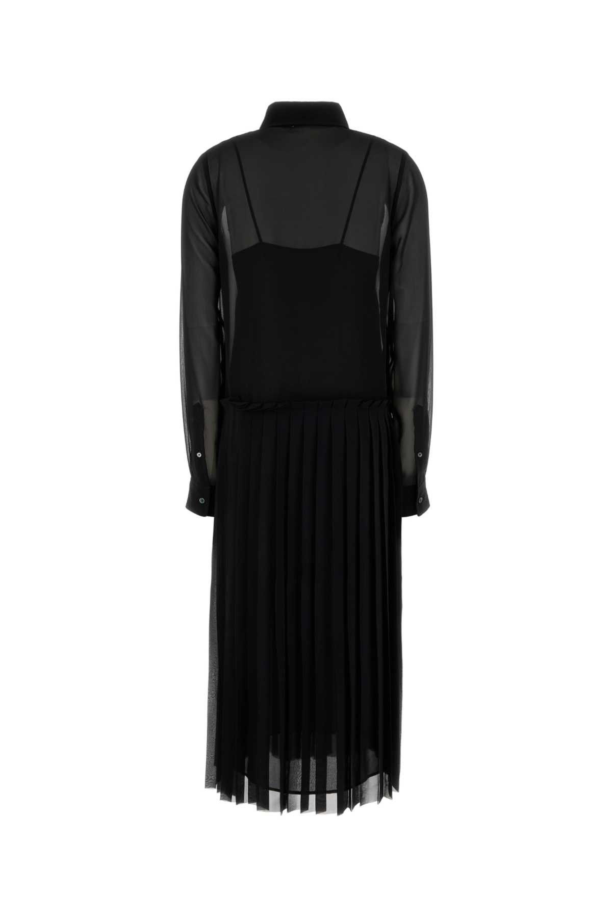 AMI Black Polyester Shirt Dress Size S / US 4 / IT 40 - 2 Thumbnail